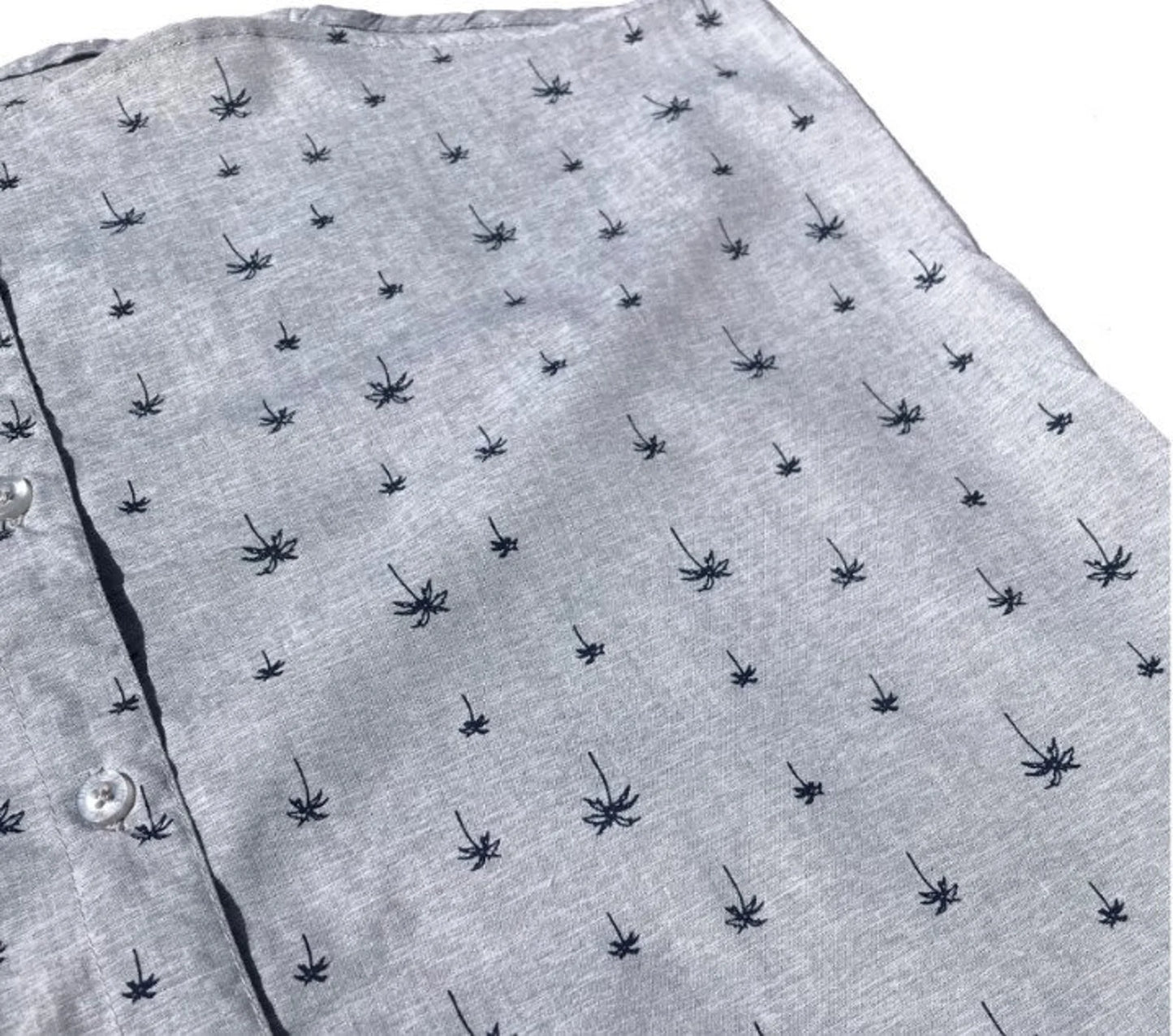 Molokai Grey Palm Tree Button Down Shirt