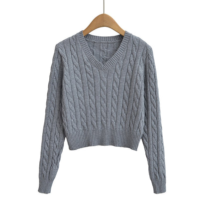 V-neck long sleeved sweater