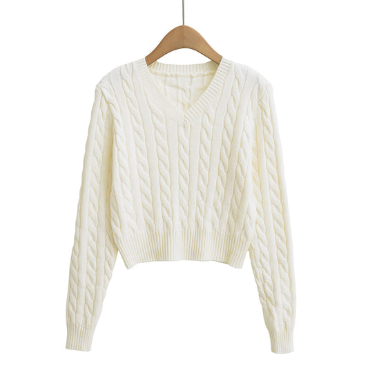 V-neck long sleeved sweater