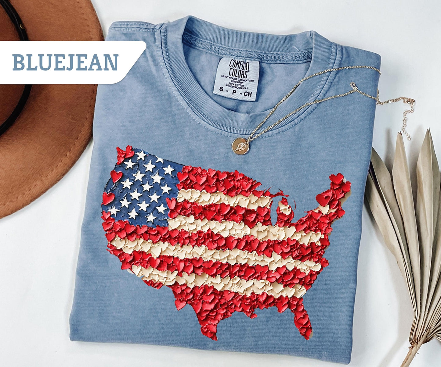 Comfort Colors®Floral 4th of July Usa Map Shirt