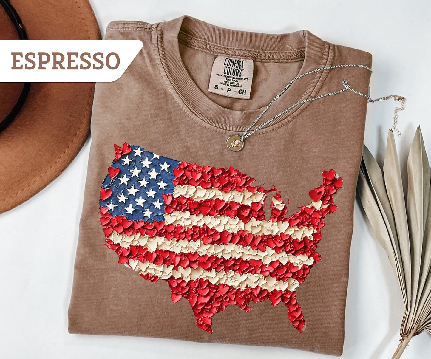 Comfort Colors®Floral 4th of July Usa Map Shirt
