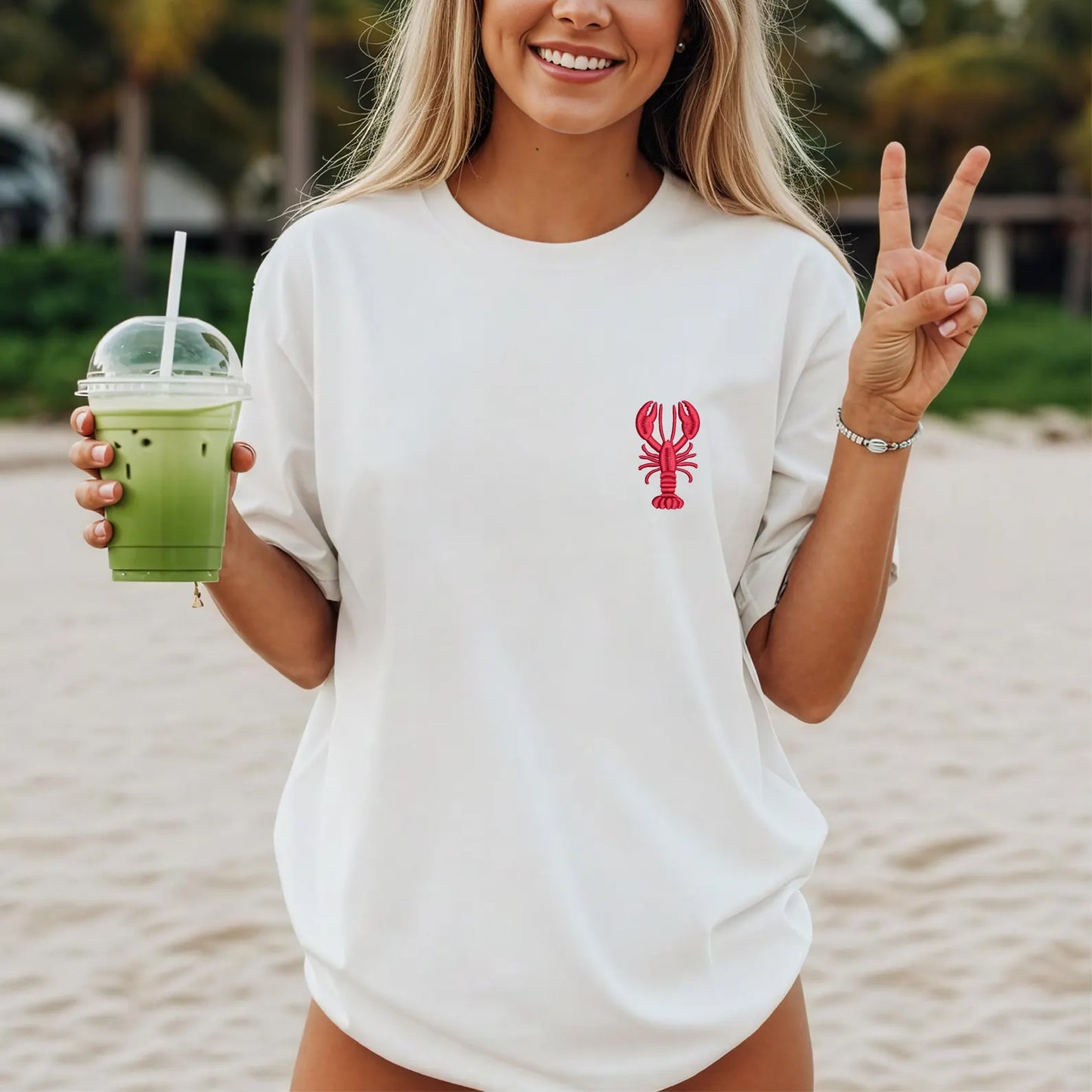 Lobster Embroidery Comfort Colors Shirt