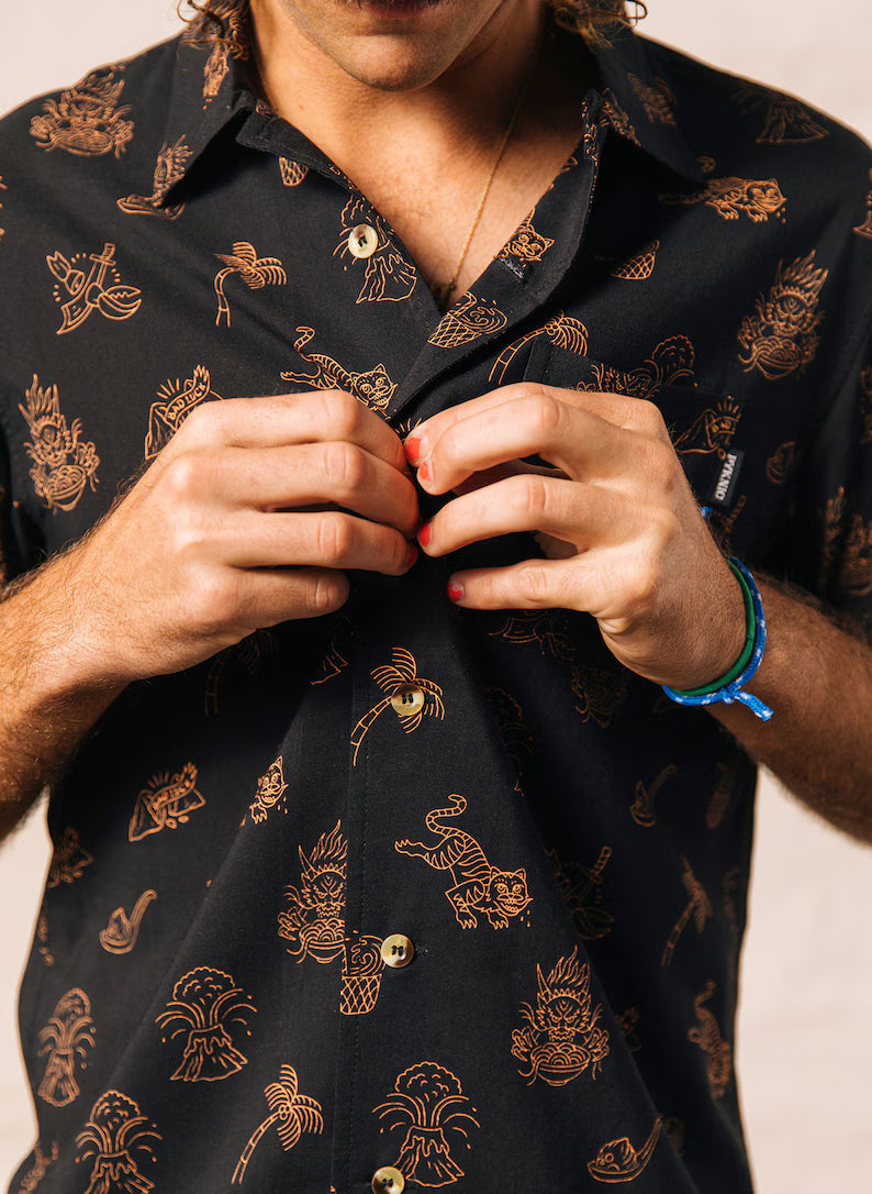 Spicy Noods Fun Mens & Womens Tropical Button-Up Top