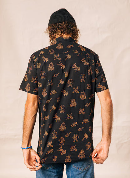 Spicy Noods Fun Mens & Womens Tropical Button-Up Top