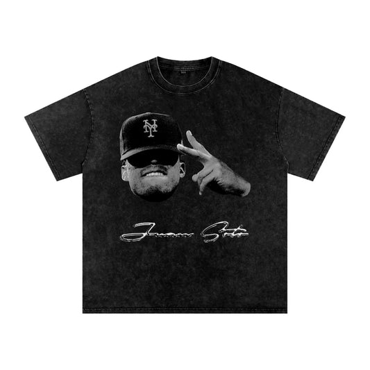 Juan Soto Graphic T-Shirt: New York Mets Streetwear - Acid Wash Cotton